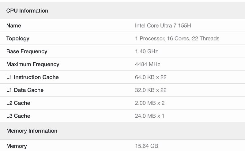 XPS 13 9340 现身 Geekbench 5这次跑分的是 Core Ultra 7 155H 16GB 内存版本