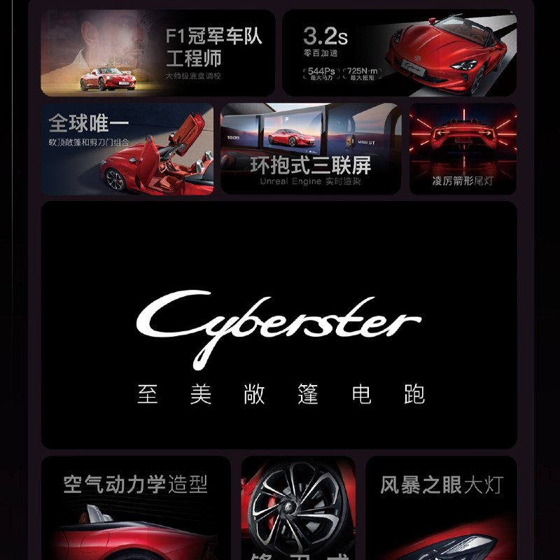 MG Cyberster 31.98 万元起MG Cyberster 31.98 万元起