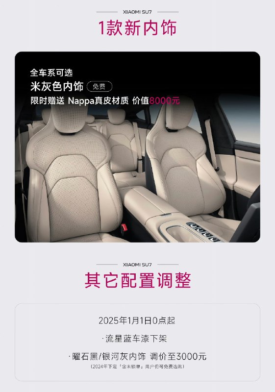 多了四个轮毂和米色内饰，黑白内饰改为要加钱选，流星蓝车漆（堂主撞的那个颜色）没了