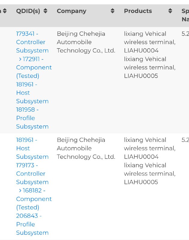理想最新的蓝牙认证（用的是 QCA6696