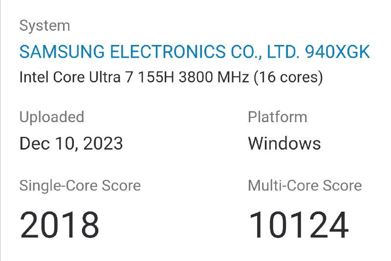 今天的 Meteor Lake 观察迎来了 Galaxy Book4 Pro 940XGK