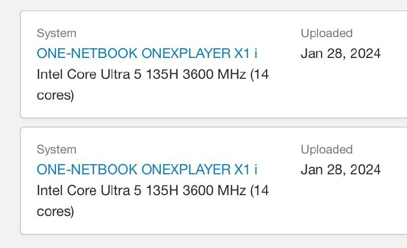 ONEXPLAYER X1 i 已有 GB6 跑分出现，难道一号本也学习联想的命名规则，英特尔版有 i 后缀？