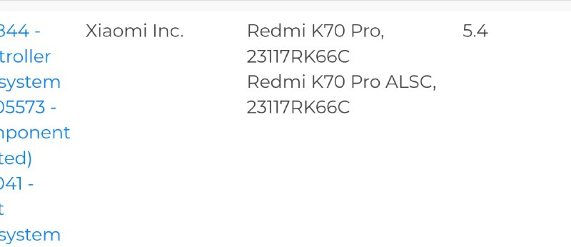 K70 Pro K70 Pro 冠军版和小米冰封散热背夹通过蓝牙认证